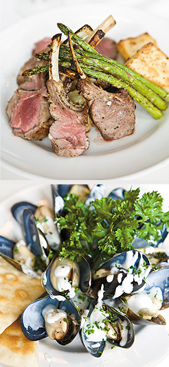 Rack of Lamb; Mediterranean Mussels. Photos by Hubert Bonnet