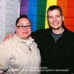 Amy Perez, first partcipant of the GLBT Host Home Program and Rocki Simoes
Program Director of the GLBT Host Home Program host the discussion ot the film America's Most Unwanted by Shari Heckman