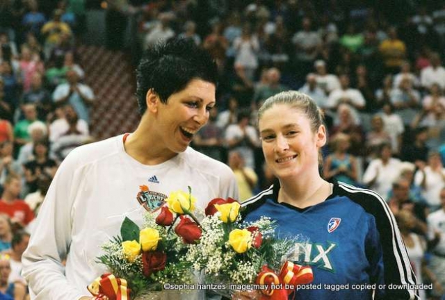 Pictured l-r Janel McCarville Lindsay Whalen  Guard Minnesota Lynx File Photo